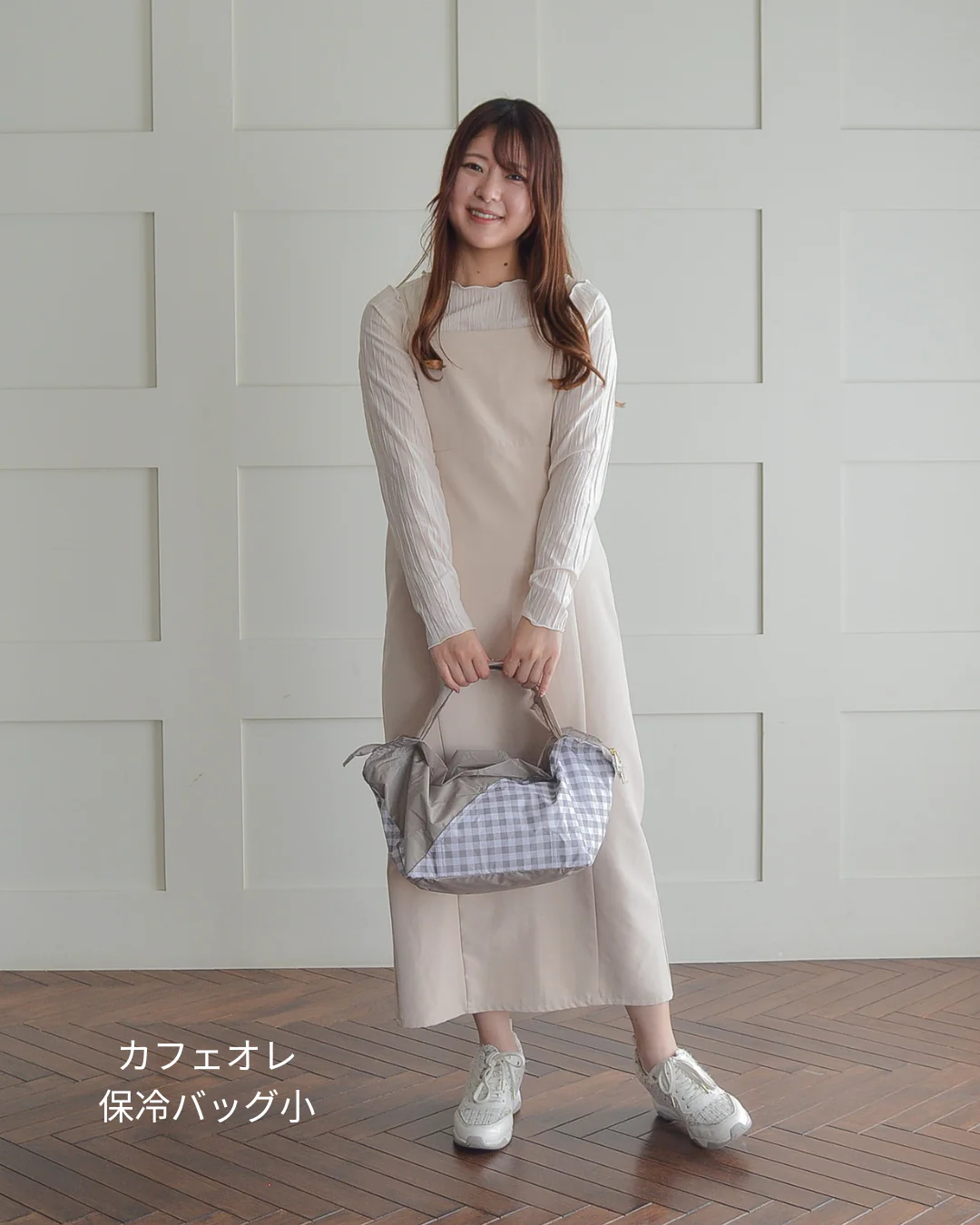【予約 | 7月上旬お届け】あんさんコラボ保冷バッグ小 カフェオレ(チェックブラウン) - Image 3