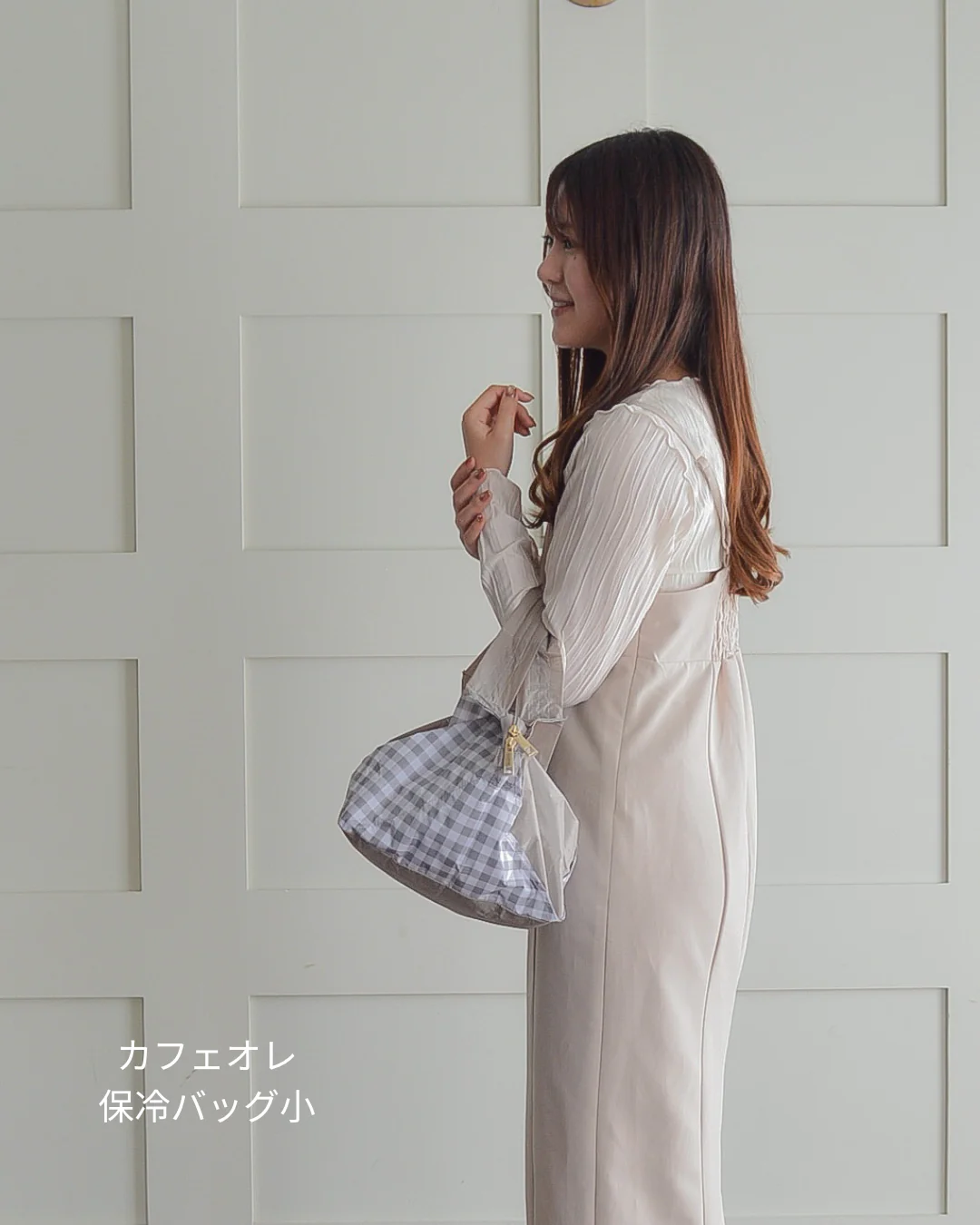 【予約 | 7月上旬お届け】あんさんコラボ保冷バッグ小 カフェオレ(チェックブラウン) - Image 5